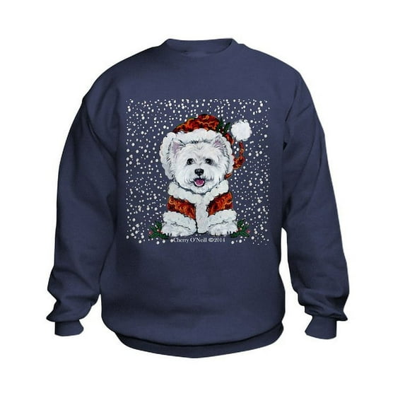 CafePress - Santas Westie Helper Sweatshirt - Kids Sweatshirt, Youth Crew Neck Sweatshirt