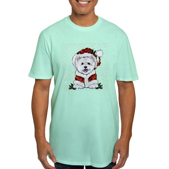 CafePress - Santas Westie Helper T Shirt - Men's Fitted T-Shirt