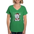thumbnail image 1 of CafePress - Santas Westie Helper T Shirt - Women's V-Neck Dark T-Shirt, 1 of 4
