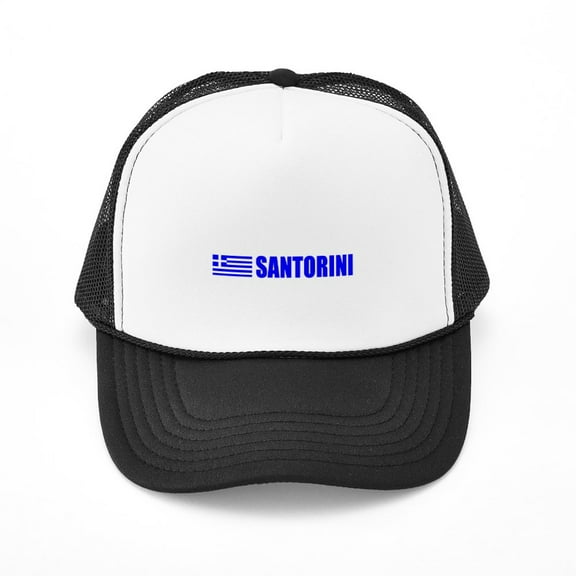CafePress - Santorini, Greece - Adjustable Unisex Printed Trucker Hat with Mesh Back