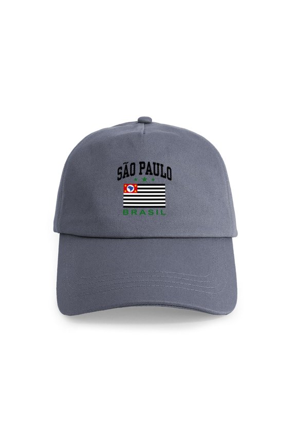 - Sao Paulo Brazil (State) Cap - Adjustable 100% Brushed Unisex Casual Cotton Baseball Cap, Beige, 1