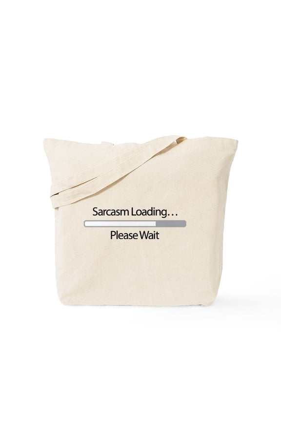- Sarcasm Loading Please Wait Tote Bag - Unisex Canvas Tote Bag, Beige, 1-Piece
