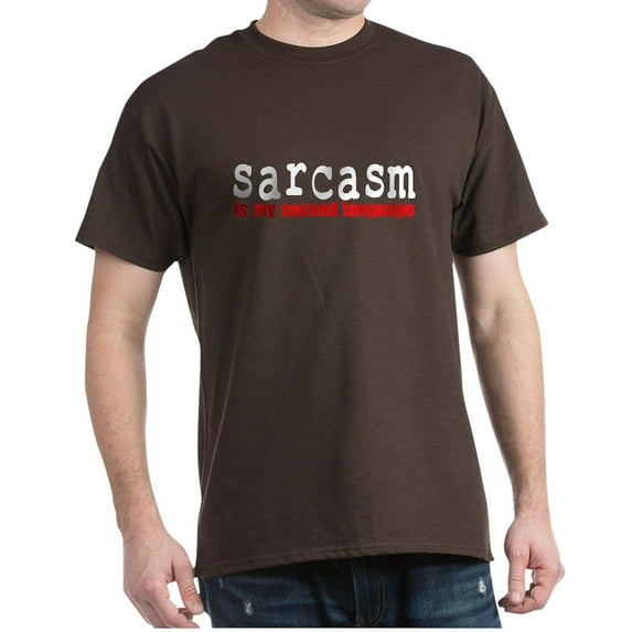 CafePress - Sarcasm Second Language Dark T Shirt - Men's Classic Graphic Cotton T-Shirt