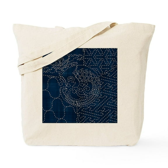 CafePress - Sashiko Style Embroidery Tote Bag - Unisex Canvas Tote Bag, Beige, 1-Piece