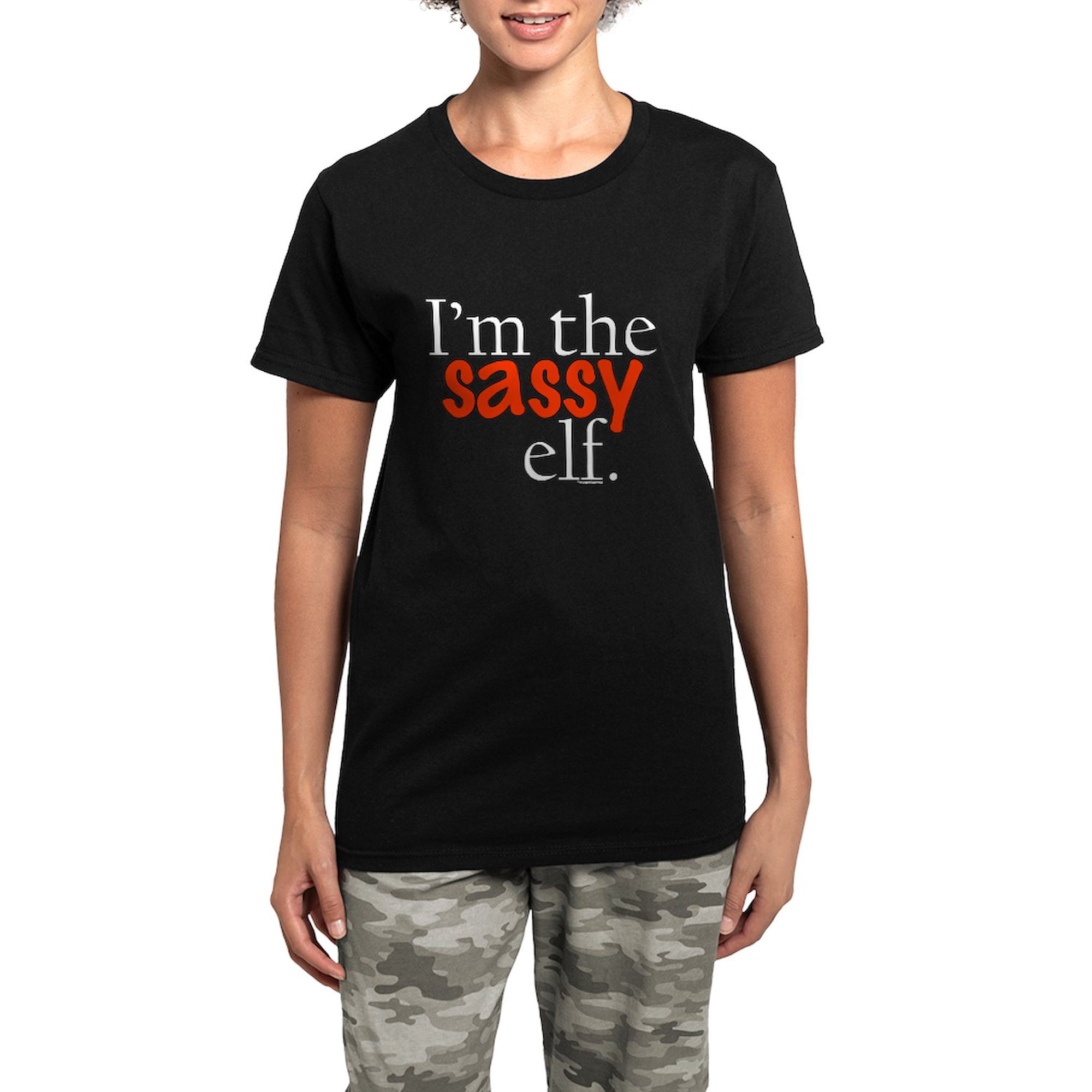 CafePress - Sassy Elf Women's Dark Pajamas - Women's Short Sleeve Print T-Shirt and Pants Dark Cotton Pajama Set