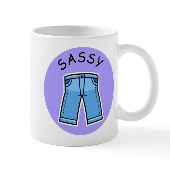 CafePress - Sassy Pants Mug - 11 oz Ceramic Mug - Novelty Coffee Tea Cup