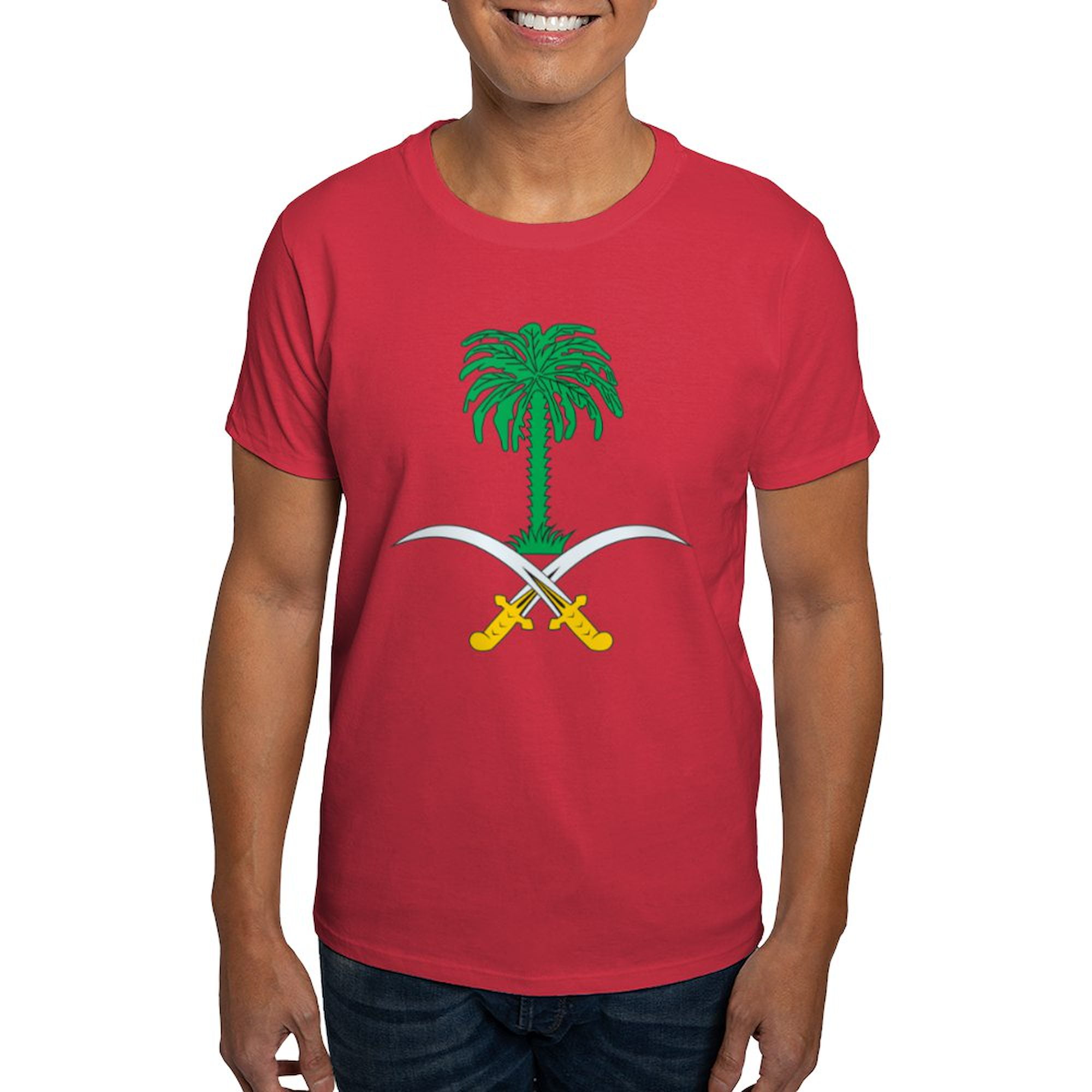 CafePress - Saudi Arabia Coat Of Arms Dark T Shirt - Men's Classic ...