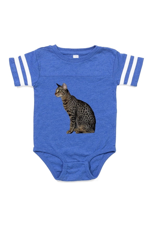 - Savannah Cat - Cute Infant Baby Football Bodysuit