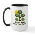 thumbnail image 1 of CafePress - Save A Tree Save The Earth Large Mug - 15 oz Ceramic Large White Novelty Mug, 1 of 4