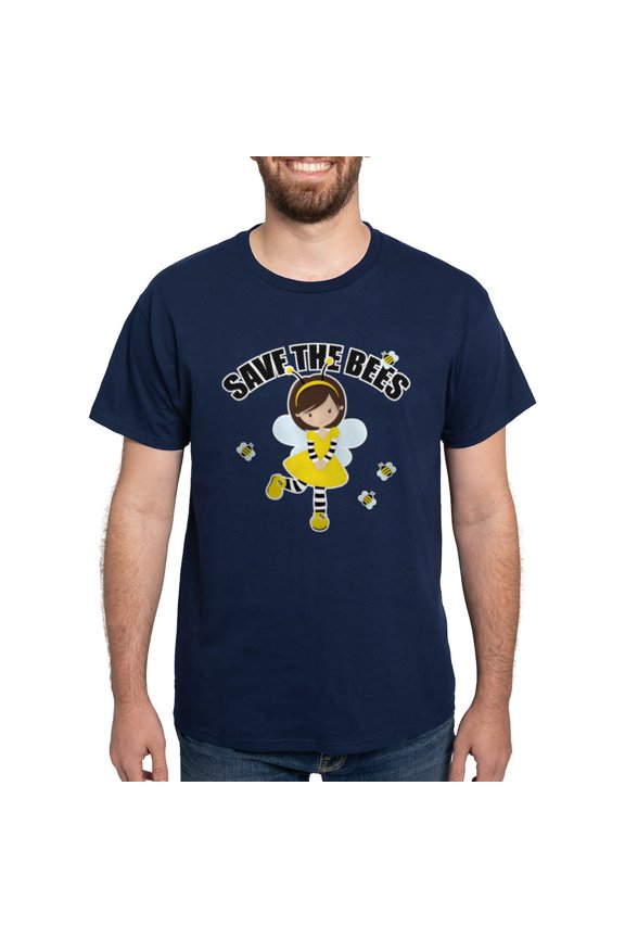 - Save The Bees Dark T Shirt - Men's Classic Graphic Cotton T-Shirt