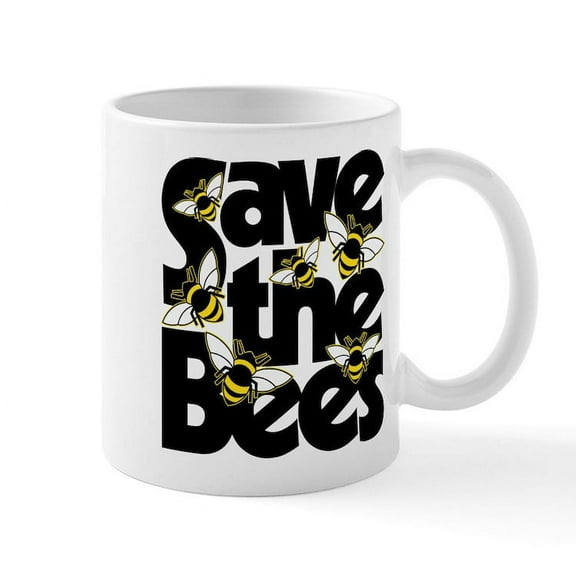 CafePress - Save The Bees Mugs - 11 oz Ceramic Mug - Novelty Coffee Tea Cup