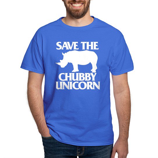 CafePress - Save The Chubby Unicorn Dark T Shirt - Men's Classic Cotton T-Shirts