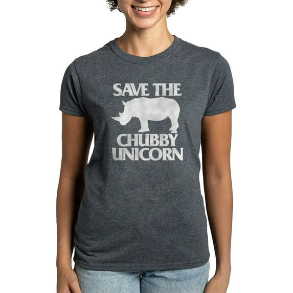 CafePress - Save The Chubby Unicorn Women's Dark T Shirt - Women's Traditional Fit Dark T-Shirt