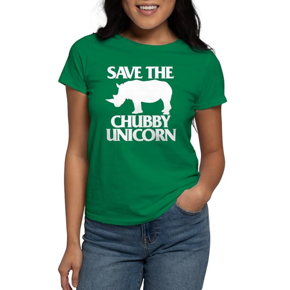 CafePress - Save The Chubby Unicorn Women's Dark T Shirt - Women's Traditional Fit Dark T-Shirt