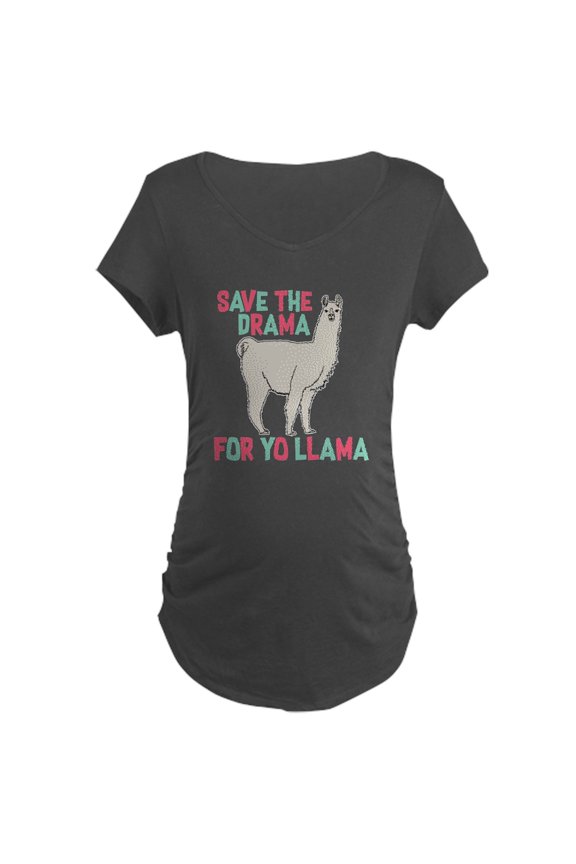 - Save The Drama For Yo Llama Maternity Dark T Shirt - Maternity Dark T-Shirt