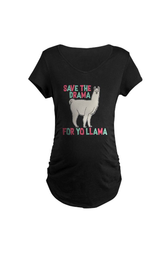 - Save The Drama For Yo Llama Maternity Dark T Shirt - Maternity Dark T-Shirt