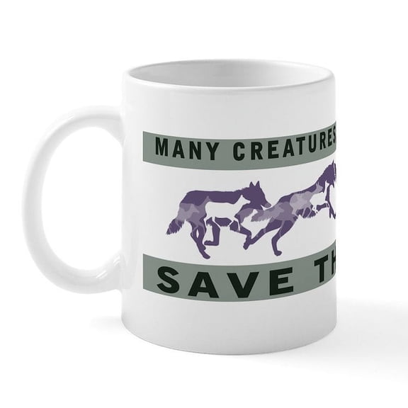 CafePress - Save_The_Wolf Mug - 11 oz Ceramic Mug - Novelty Coffee Tea Cup