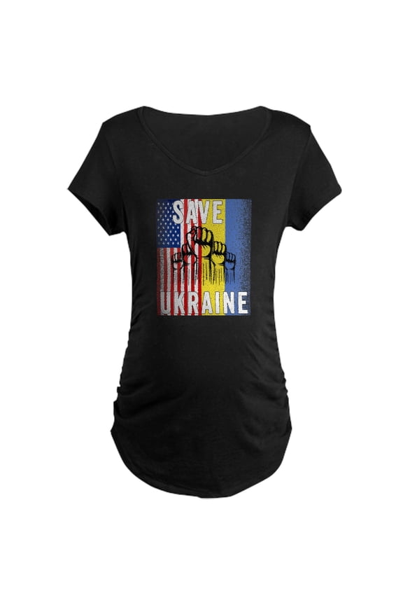 - Save Ukraine! America Supports U Maternity T Shirt - Maternity Dark T-Shirt
