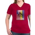 thumbnail image 1 of CafePress - Save Ukraine! America Supports Ukraine T Shirt - Women's V-Neck Dark T-Shirt, 1 of 1