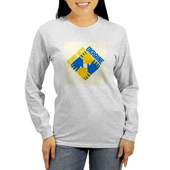 CafePress - Save Ukraine Long Sleeve T Shirt - Women's Long Sleeve Graphic Casual T-Shirt