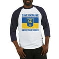 thumbnail image 1 of CafePress - Save Ukraine Raise Your Voices Baseball Jersey - Cotton Baseball Jersey, 3/4 Raglan Sleeve Shirt, 1 of 4
