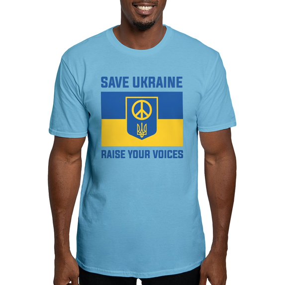 CafePress - Save Ukraine Raise Your Voices Fitted T Shirt - Fitted T-Shirt, Vintage Fit Soft Cotton Tee