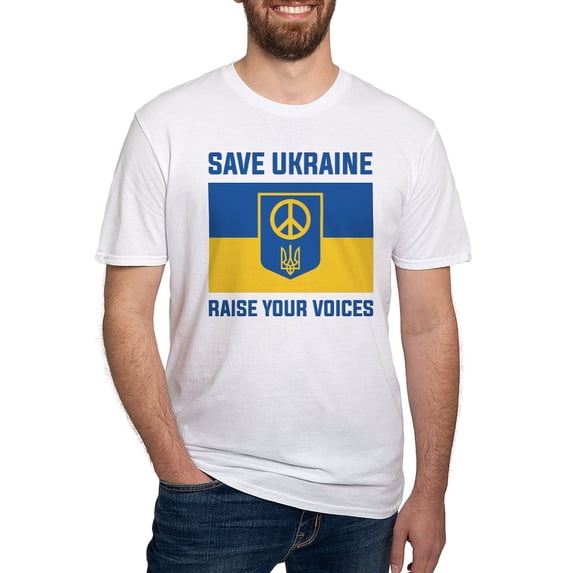 CafePress - Save Ukraine Raise Your Voices Fitted T Shirt - Fitted T-Shirt, Vintage Fit Soft Cotton Tee