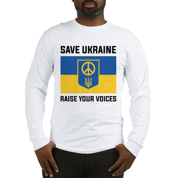 CafePress - Save Ukraine Raise Your Voices Long Sleeve T Shirt - Unisex Cotton Long Sleeve T-Shirt