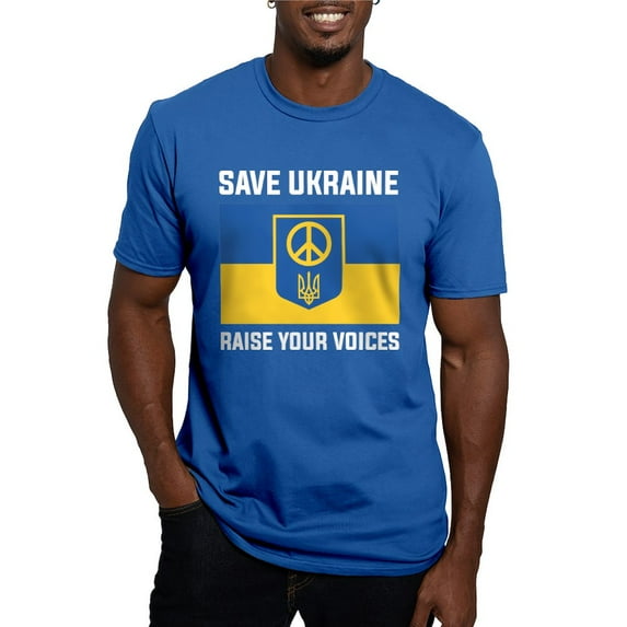 CafePress - Save Ukraine Raise Your Voices Men's Fitted T Shir - Men's Fitted T-Shirt