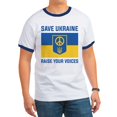 thumbnail image 1 of CafePress - Save Ukraine Raise Your Voices Ringer T - 100% Cotton Ringed T-Shirt, 1 of 4