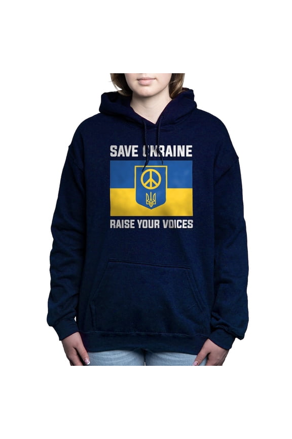 - Save Ukraine Raise Your Voices Women's Hooded Swea - Pullover Hoodie, Classic & Comfortable Hooded Sweatshirt