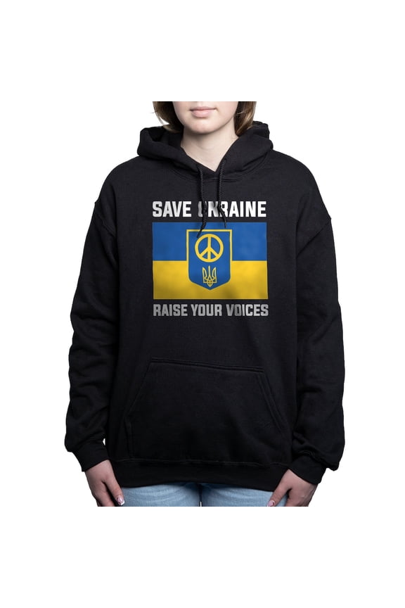 - Save Ukraine Raise Your Voices Women's Hooded Swea - Pullover Hoodie, Classic & Comfortable Hooded Sweatshirt