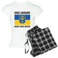 thumbnail image 1 of CafePress - Save Ukraine Raise Your Voices Women's Light Pajam - Women's Short Sleeve Print T-Shirt and Pants Light Cotton Pajama Set, 1 of 7