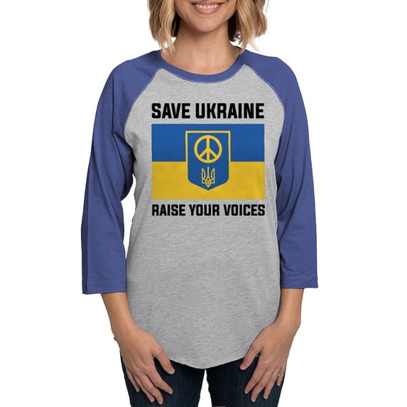 CafePress - Save Ukraine Raise Your Voices - Womens Baseball Tee