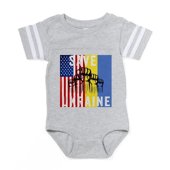 CafePress - Save Ukraine Stop War - Cute Infant Baby Football Bodysuit