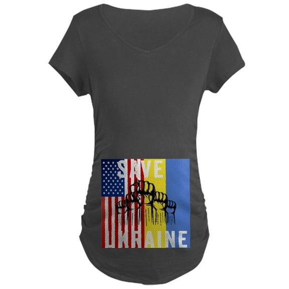 CafePress - Save Ukraine Stop War Maternity T Shirt - Maternity Dark T-Shirt