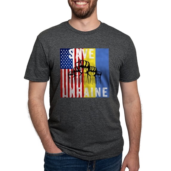 CafePress - Save Ukraine Stop War T Shirt - Mens Tri-blend T-Shirt