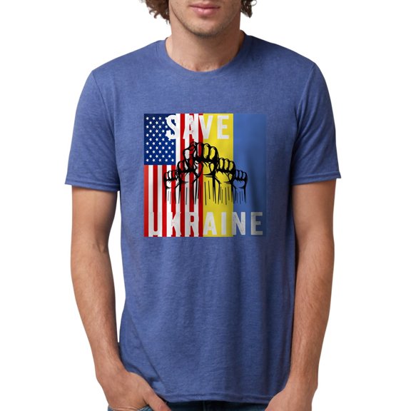 CafePress - Save Ukraine Stop War T Shirt - Mens Tri-blend T-Shirt