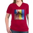 thumbnail image 1 of CafePress - Save Ukraine Stop War T Shirt - Women's V-Neck Dark T-Shirt, 1 of 1