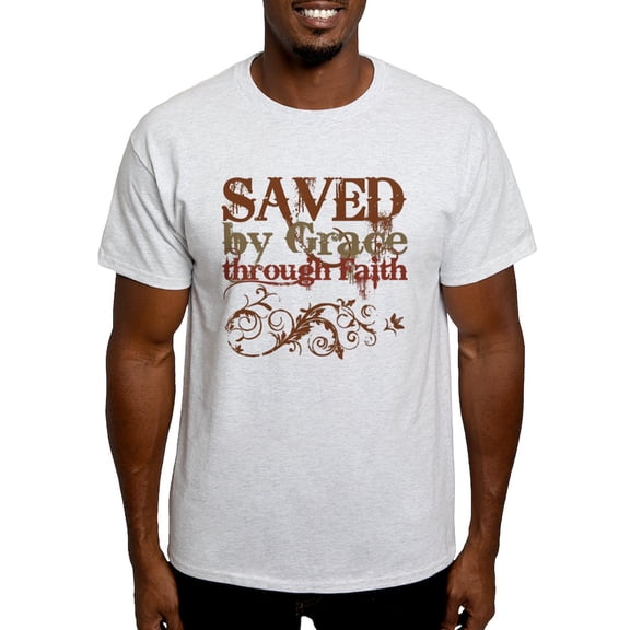 CafePress - Saved By Grace Light T Shirt - Men's Classic Graphic T-Shirt