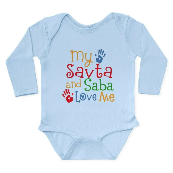CafePress - Savta And Saba Love Me Body Suit - Long Sleeve Cotton Baby Bodysuit