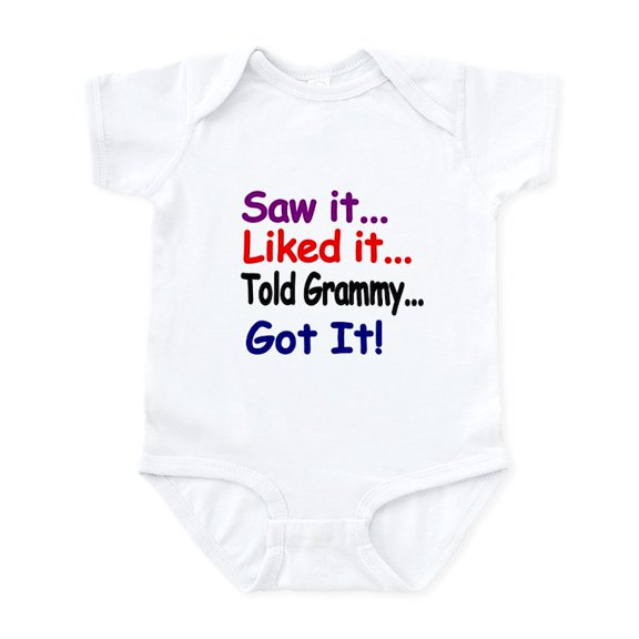 CafePress - Saw It, Liked It, Told Grammy, Got It! Body Suit - Baby Light Bodysuit, Size Newborn - 24 Months