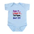 thumbnail image 1 of CafePress - Saw It, Liked It, Told Papaw, Got It! Body Suit - Baby Light Bodysuit, Size Newborn - 24 Months, 1 of 4
