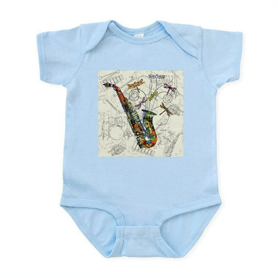 CafePress - Sax Body Suit - Baby Light Bodysuit, Size Newborn - 24 Months