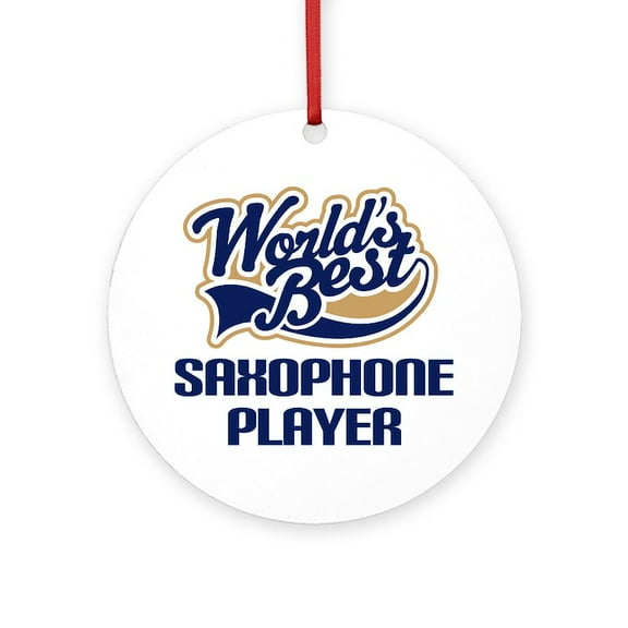 CafePress - Saxophone Player Gift -  Round Wood Ornament 4"