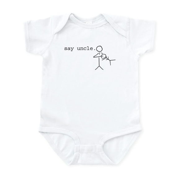 CafePress - Say Uncle. Nuggie Stick Figure Infant Bodysuit - Baby Light Bodysuit, Size Newborn - 24 Months