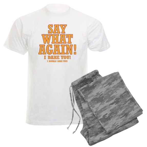 CafePress - Say What Again! Men's Light Pajamas - Men's Light Loose Fit Cotton Pajama Set