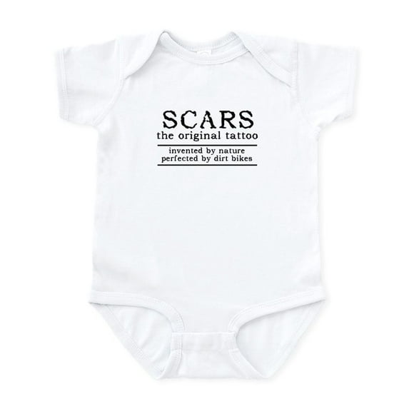 CafePress - Scars Original Tattoo Dirt Bike Motocross Funny Bo - Baby Light Bodysuit, Size Newborn - 24 Months