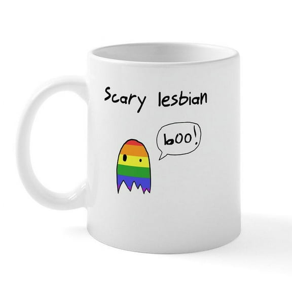 CafePress - Scary Lesbian Mug - 11 oz Ceramic Mug - Novelty Coffee Tea Cup
