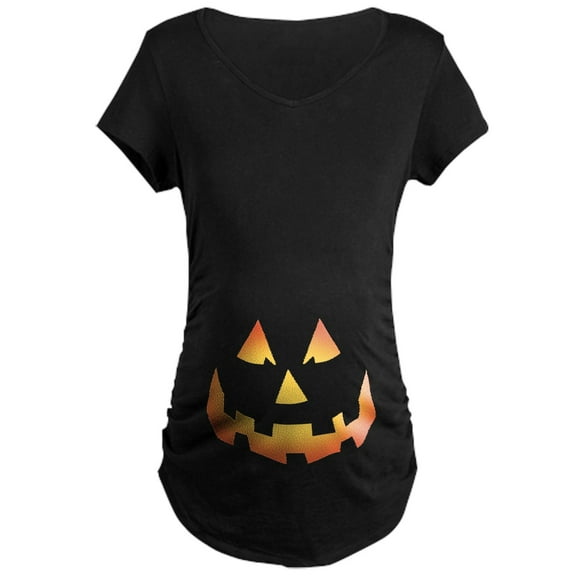 CafePress - Scary Pumpkin Face Maternity Dark T Shirt - Maternity Dark T-Shirt